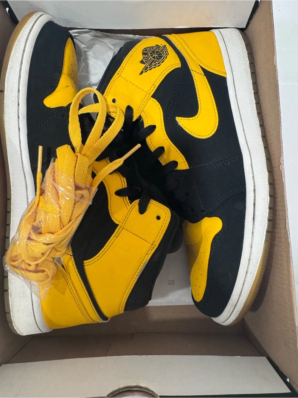 Jordan 1 Mid Black and Yellow Men's Sneakers